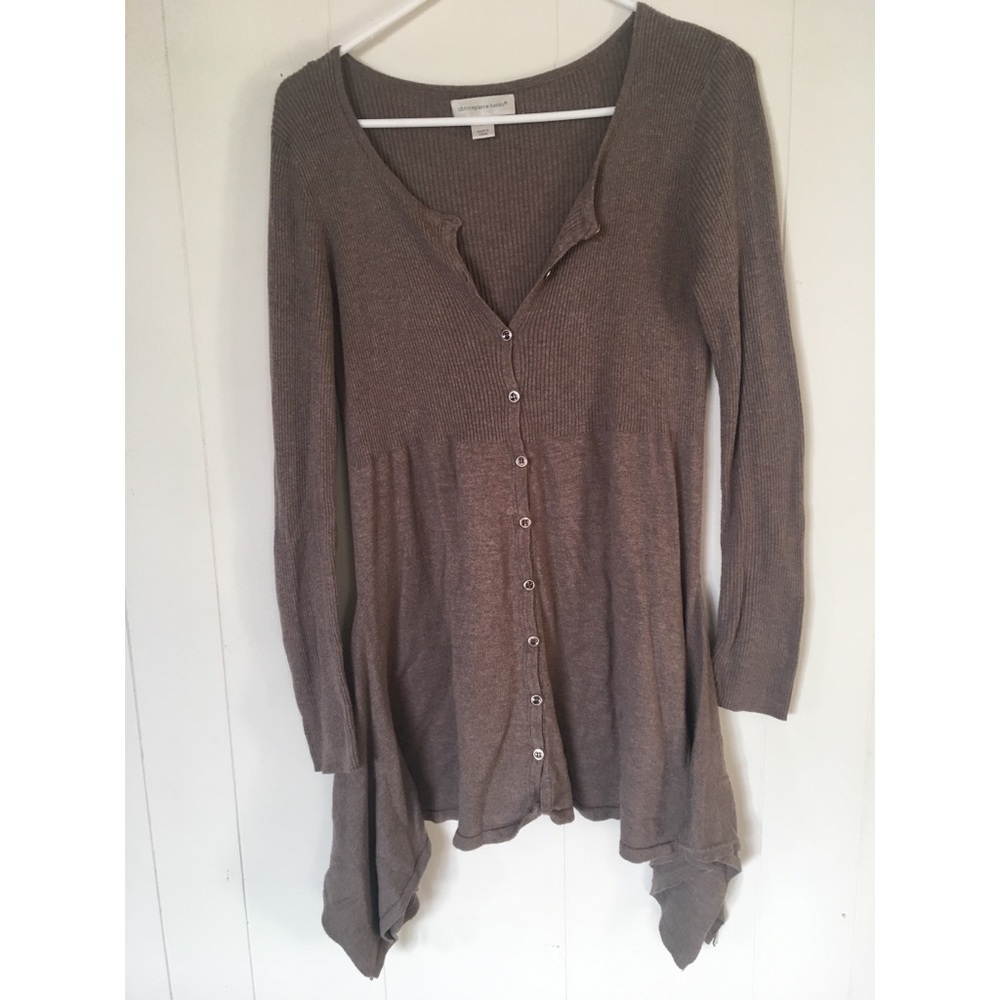 Cute slouchy comfy brown top with buttons